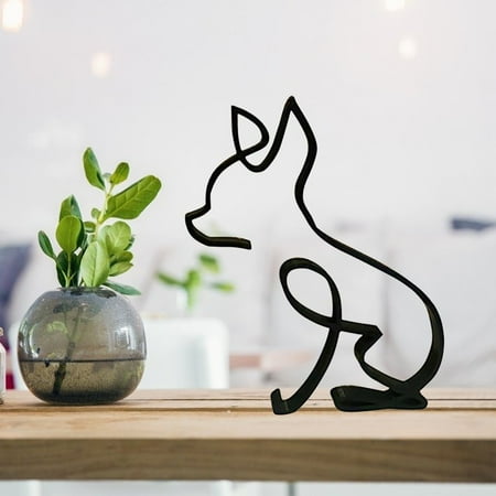 Dog Minimalist Art Sculpture Ornaments Home Decoration Iron Sheet Technology Metal Dog Art Sculpture Decoration